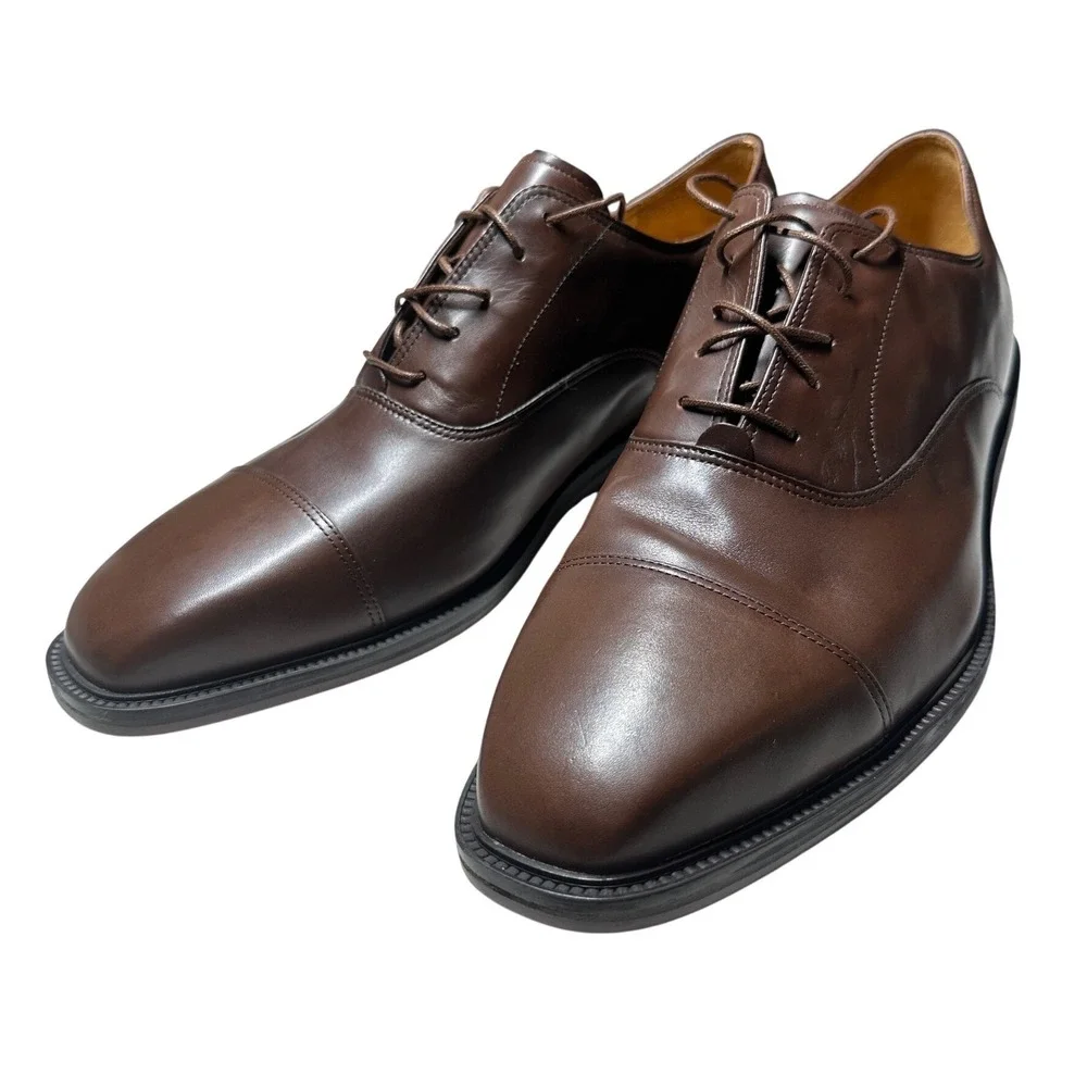 Rockport Reserve Winsford Mens 13 Tan Burnished Leather Cap Toe Oxfords‎ NWT